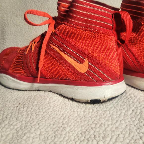 Nike Free Tain Virtue Mid-Top Trainers University Red Men's Hype - Size 7.5 - Picture 2 of 9
